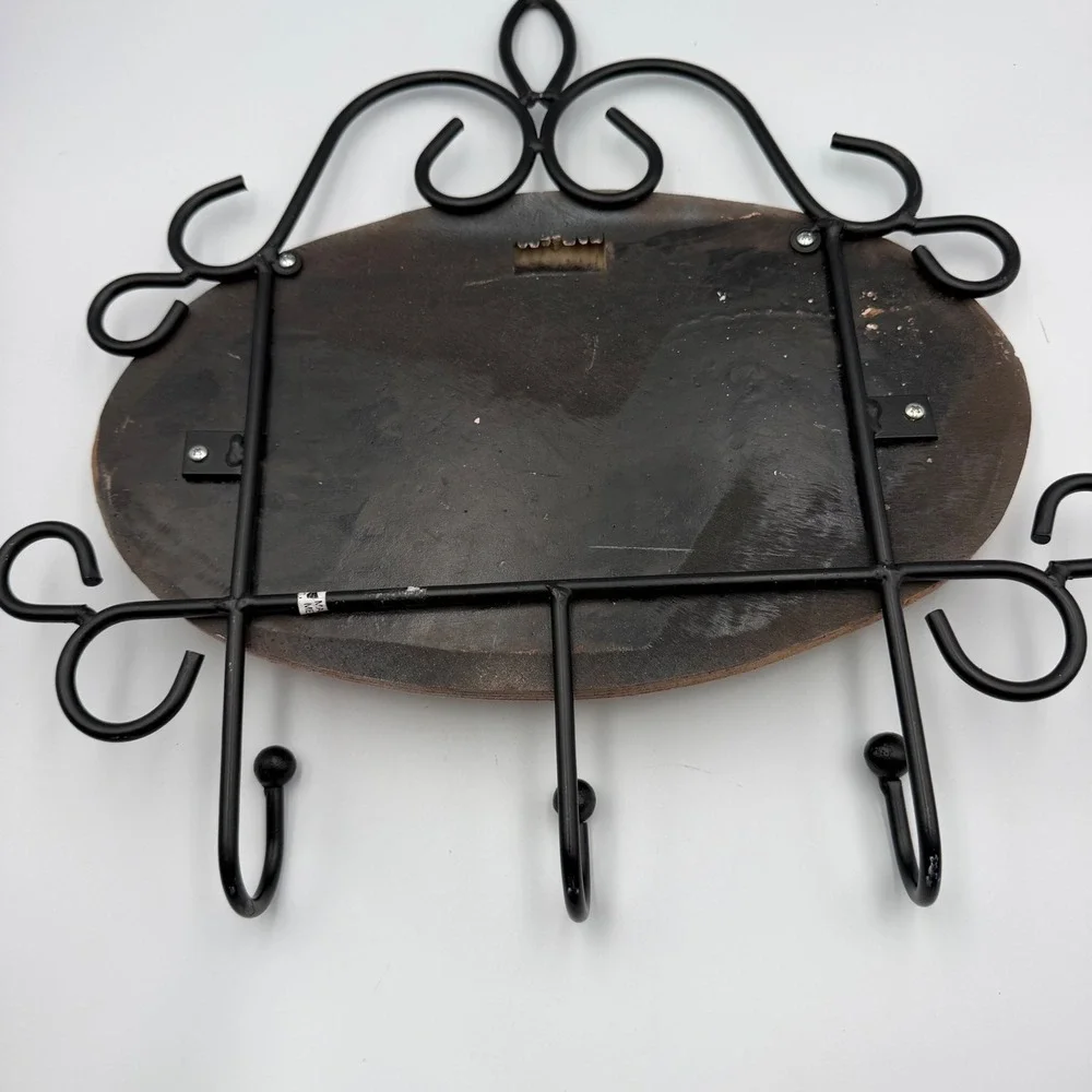 Pisano Bella Cucina Wall Hook Rack Wrought Iron Kitchen Towel Holder Sign